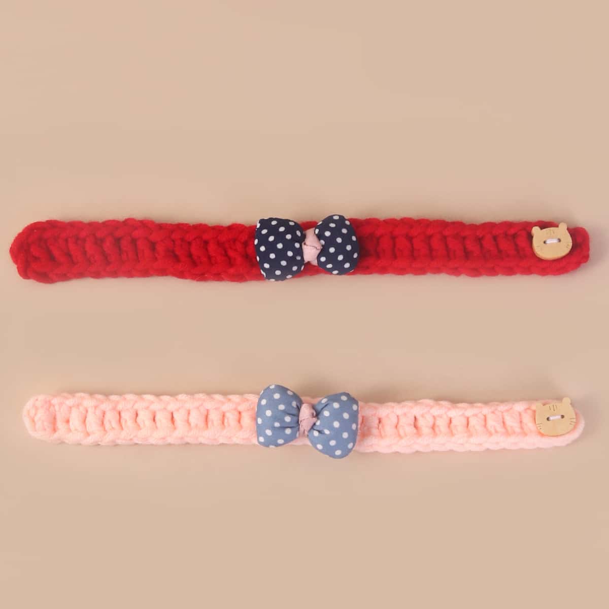 

1pc Bow Decor Random Color Pet Necklace, Multicolor