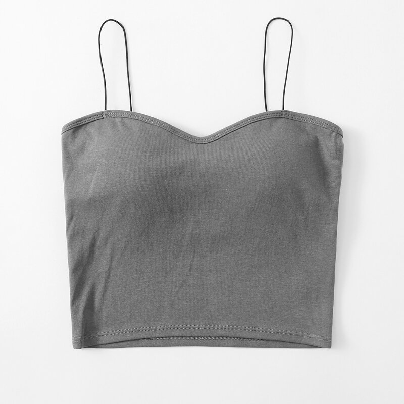 

Solid Longline Bralette, Grey
