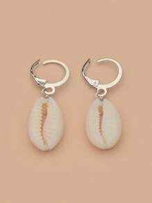 1 对时尚、休闲、百搭、简约的耳环 - 銀色 - 查看 3