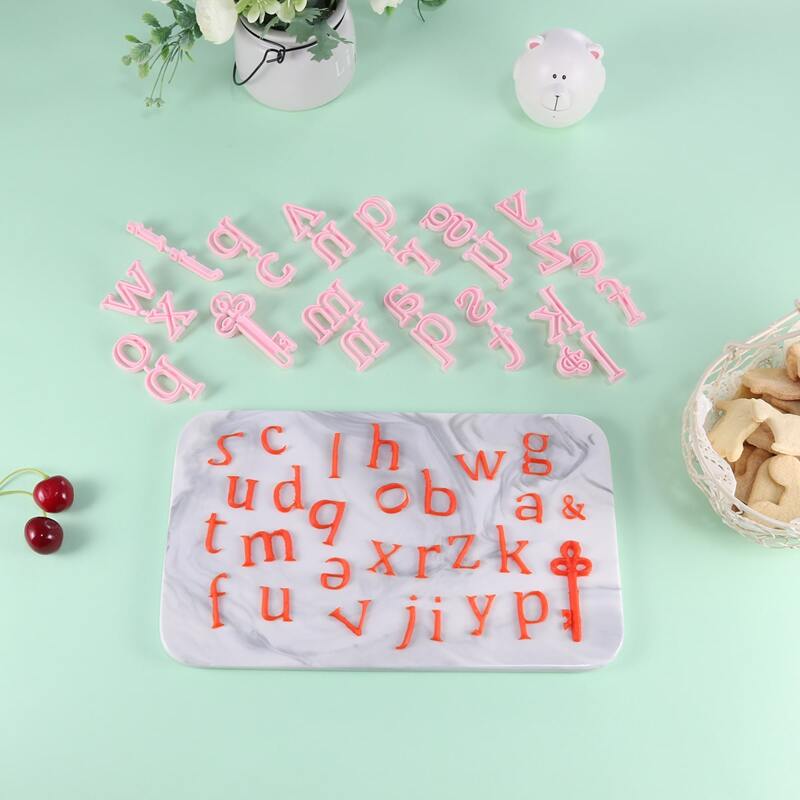 

26pcs Alphabet Shaped Biscuit Mold, Pink