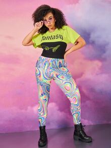 SHEIN Camiseta 2 en 1 con estampado de figura - Multicolor - Ver 2