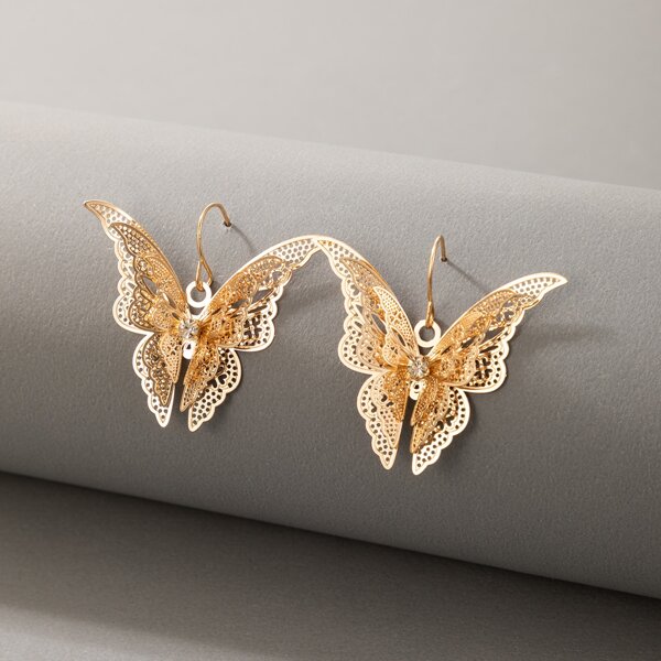 

Butterfly Decor Drop Earrings, Gold