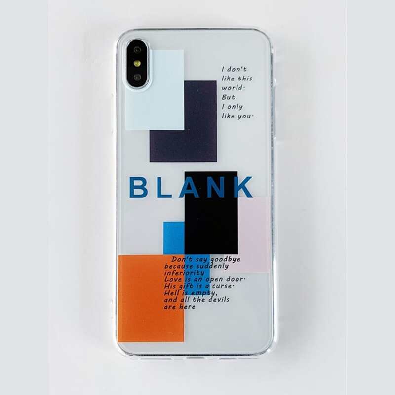 

Geometric & Letter Pattern Phone Case, Multicolor