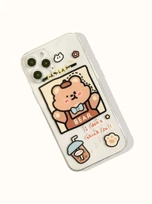 Cartoon Bear Clear Phone Case - Multicolor - View 2