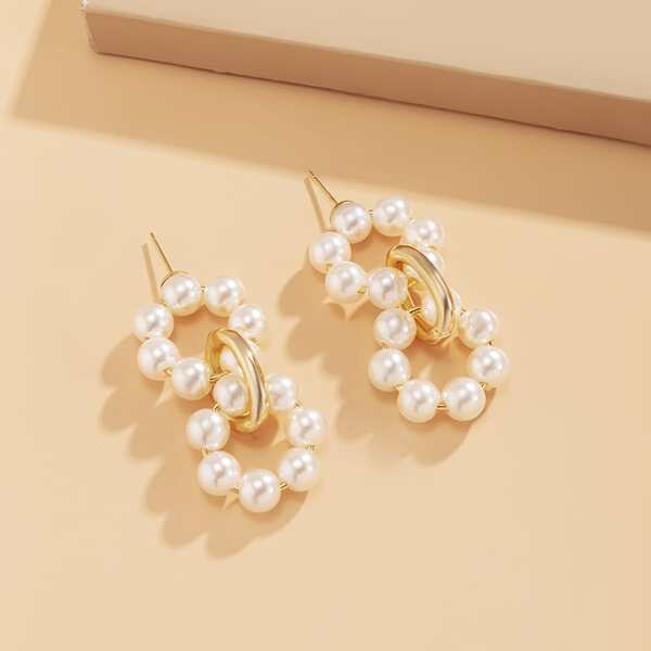 

Faux Pearl Decor Drop Earrings, Multicolor