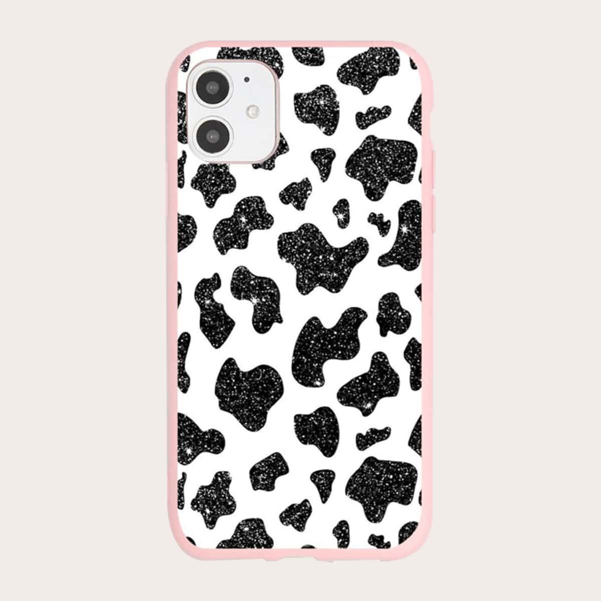 

Cow Print Phone Case, Pink