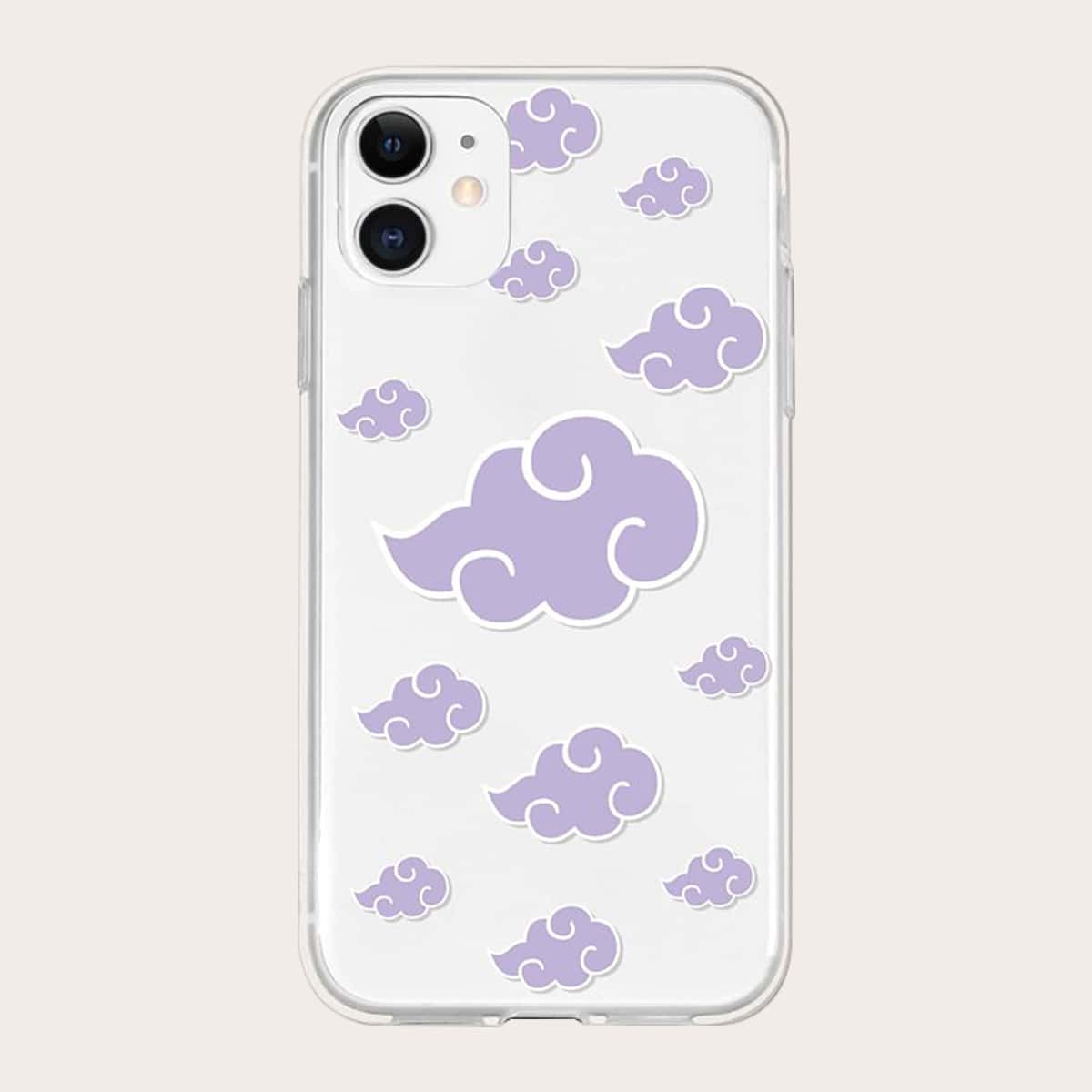 

Cloud Print Phone Case, Purple