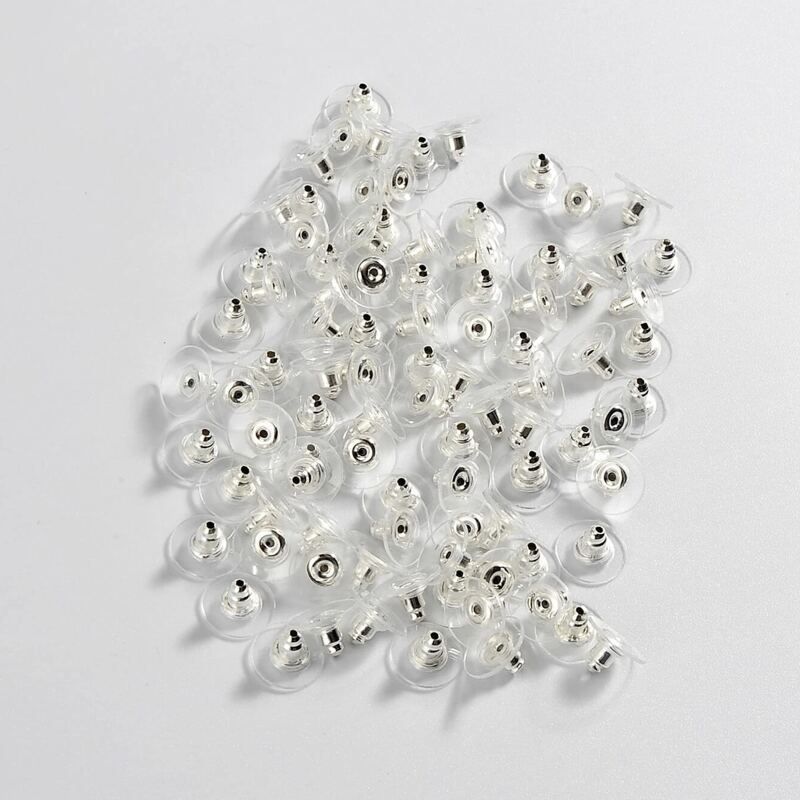 

100pcs Simple Earnuts Set, Clear