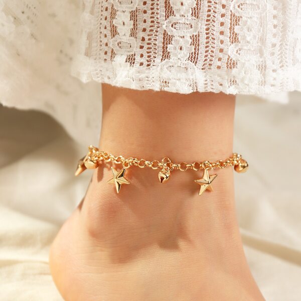 

Star Charm Anklet, Gold
