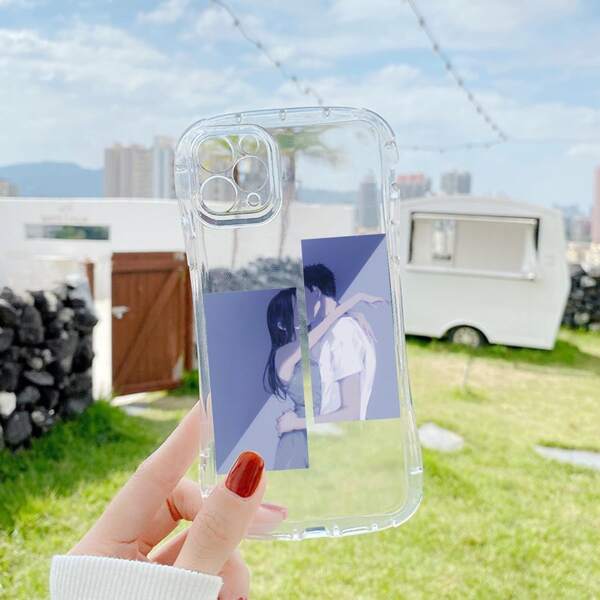 

Couple Print Clear Phone Case