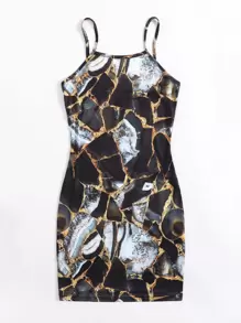 SHEIN Unity Allover Print Dress - Multicolor - View 4