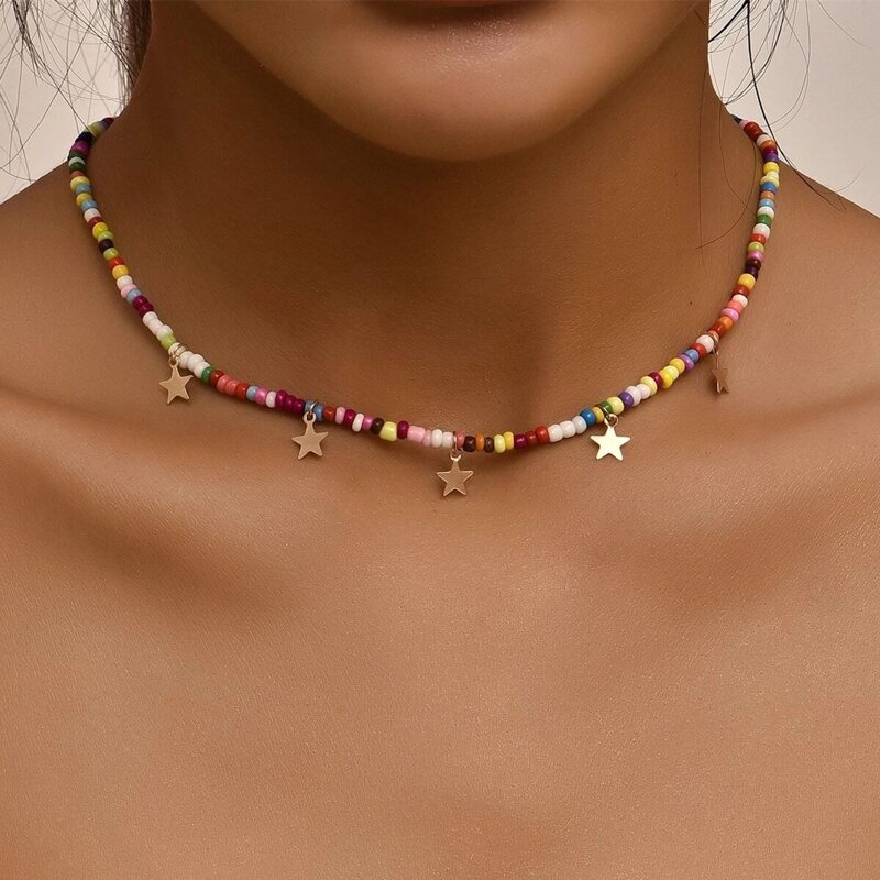 

Star Beaded Necklace, Multicolor