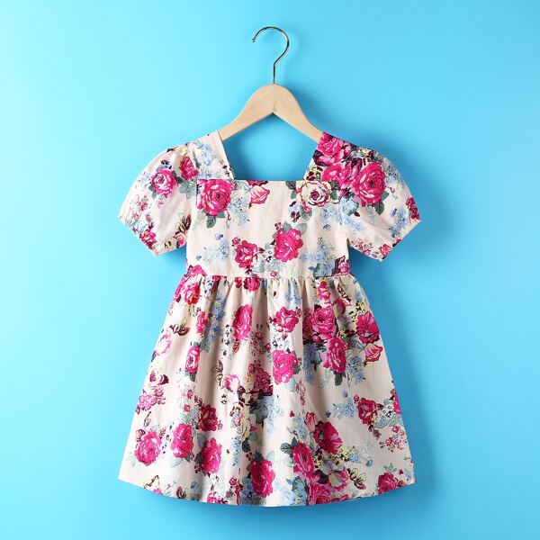 

Toddler Girls Allover Floral Print Smock Dress, Multicolor