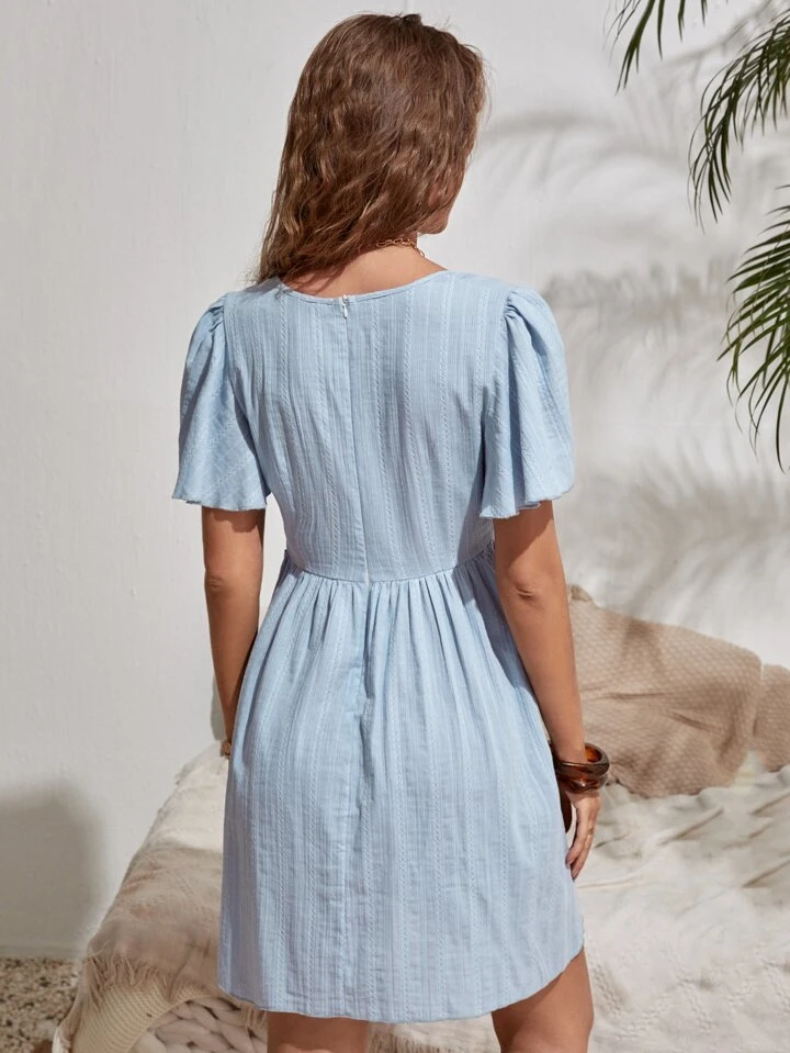 Our Square Neck Butterfly Sleeve A-line Dress is such a vibe