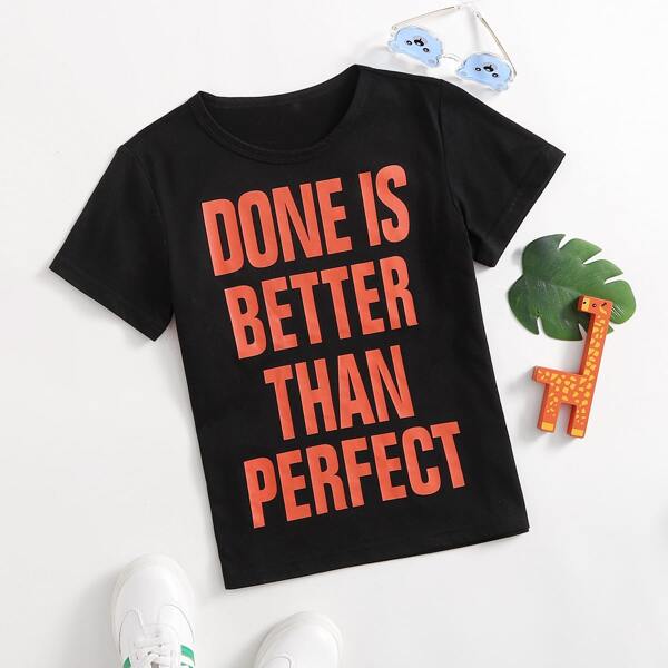 

Boys Slogan Graphic Tee, Black