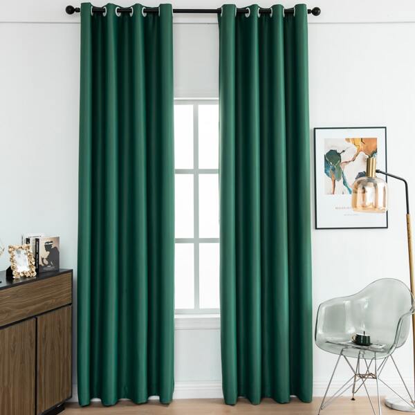 

Solid Color Single Panel Blackout Curtain, Dark green