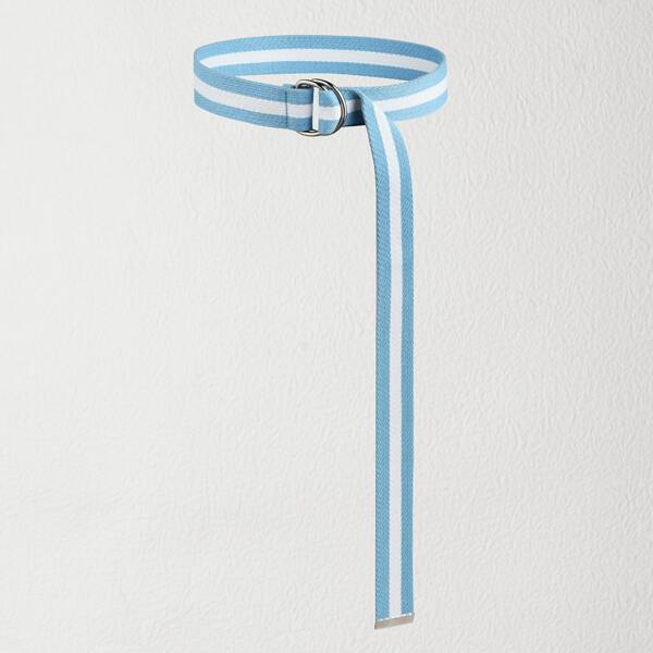 

Striped Tape Belt, Blue and white