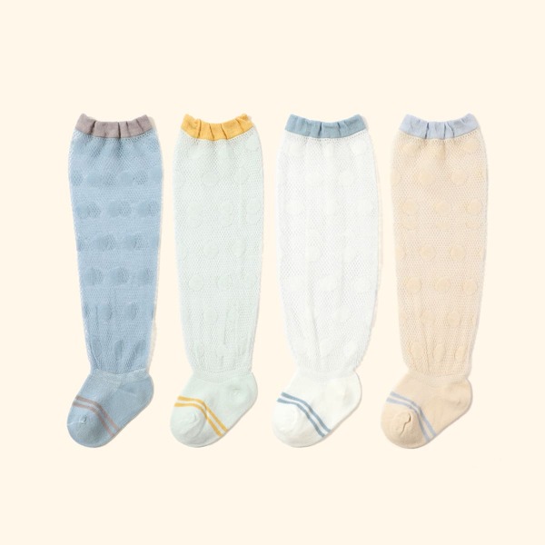 

4pairs Baby Striped Long Socks, Multicolor