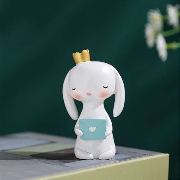 

1pc Rabbit Shaped Art Decoration, White