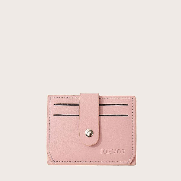 

Girls Letter Embossed Card Holder, Baby pink