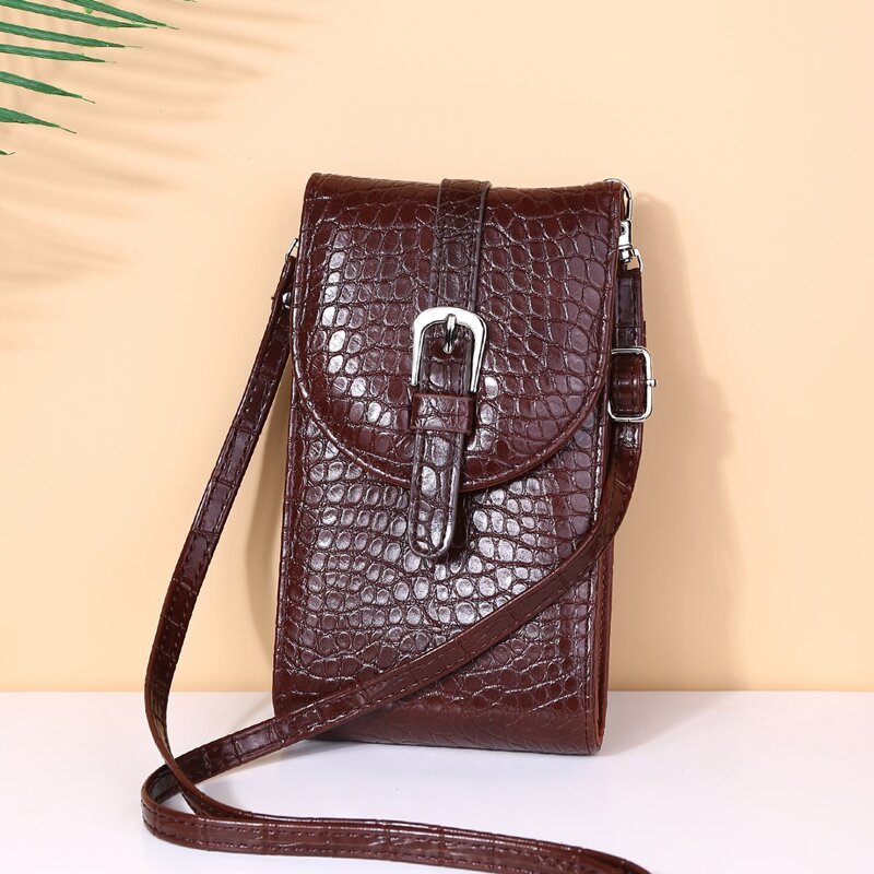 

Croc Embossed Crossbody Phone Bag, Maroon