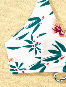 Floral Graphic Bikini Set For Summer Beach Vacation - Multicolor - View 6