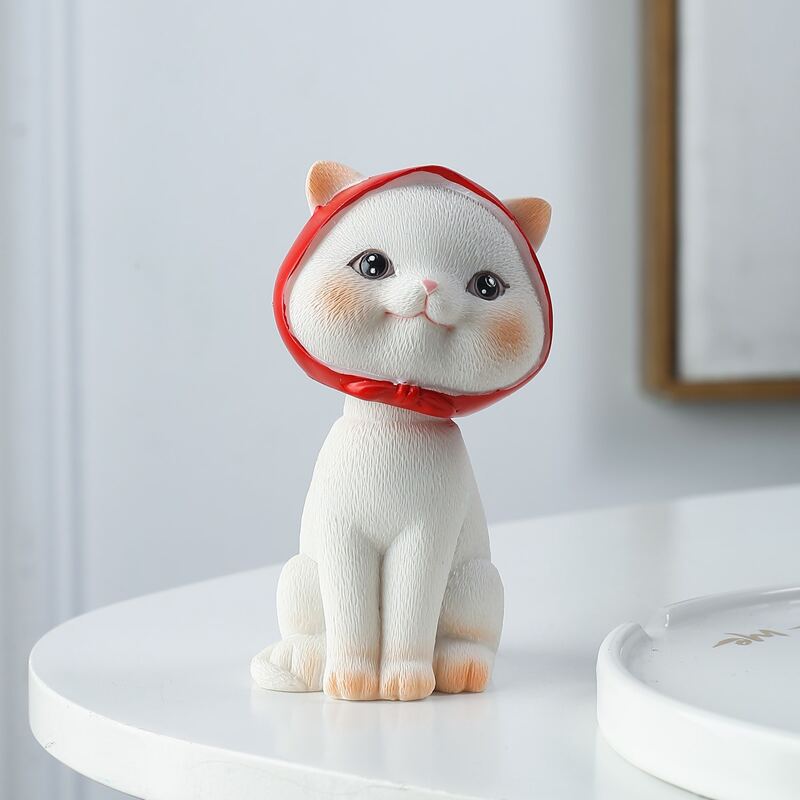 

1pc Cat Shaped Art Decoration, Red