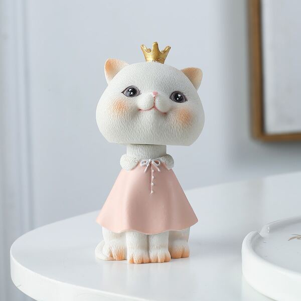 

1pc Cat Shaped Art Decoration, Pink