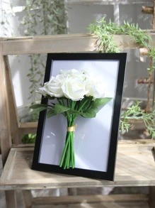 9 nhánh hoa hồng nhân tạo - trắng - Xem 4