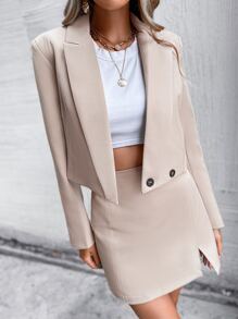 Aveloria 素色雙扣西裝外套