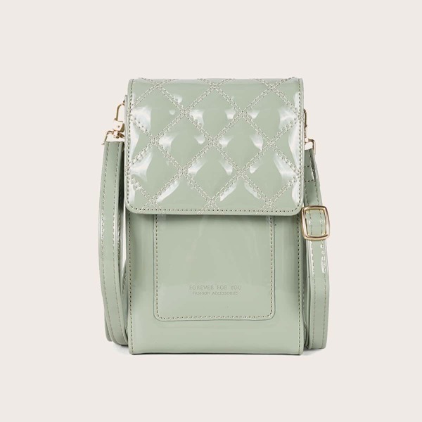 

Quilted Flap Crossbody Bag, Green