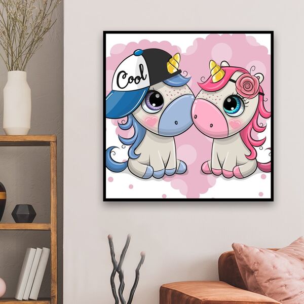 

Unicorn Print DIY Diamond Unframed Painting, Multicolor