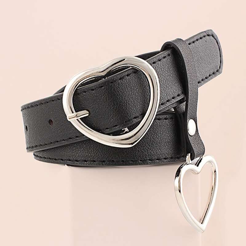 

Heart Buckle Belt, Black