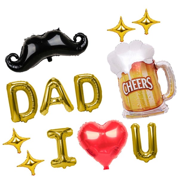 

12pcs Father's Day Balloon Set, Multicolor