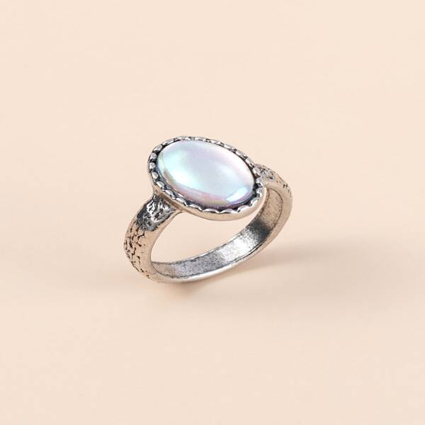

1pc Vintage Ring, Silver
