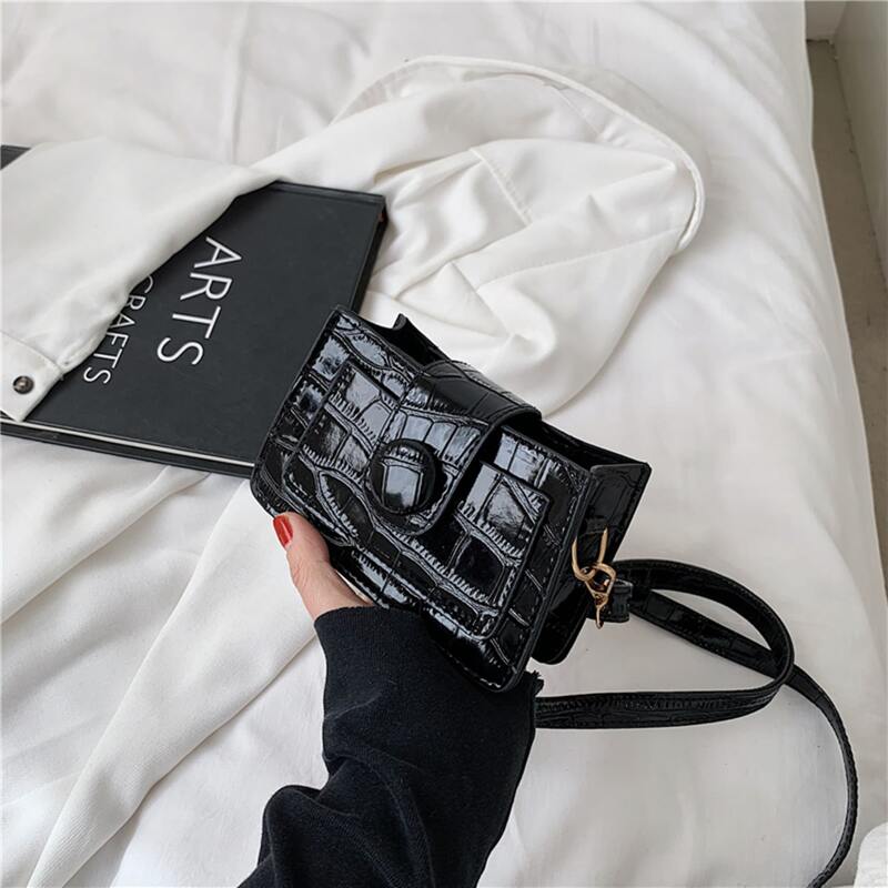 

Croc Embossed Mini Crossbody Bag, Black