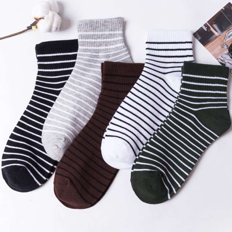 

Guys 5pairs Striped Ankle Socks, Multicolor
