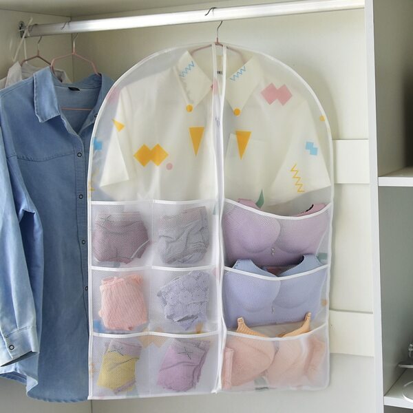 

1pc Geometric Pattern Underwear Storage Bag, Multicolor