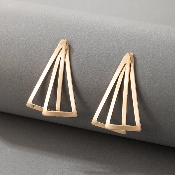 

Geo Decor Stud Earrings, Gold