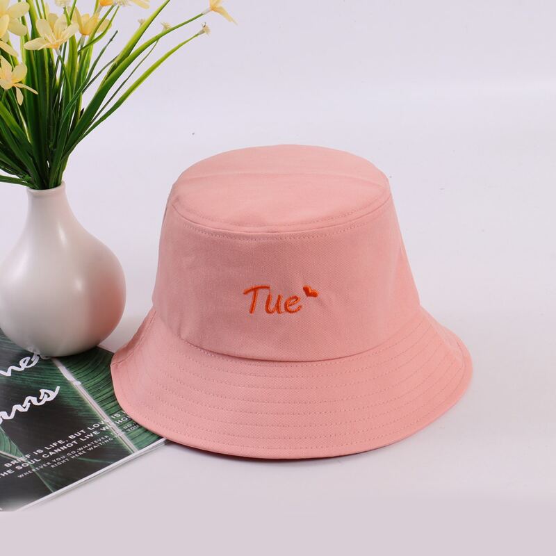 

Heart & Letter Bucket Hat, Baby pink