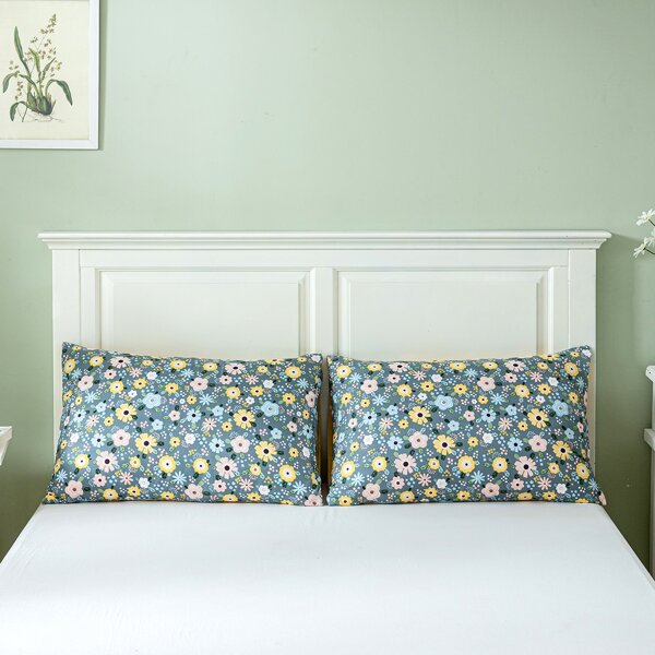 

1pair Flower Print Pillowcase Without Filler, Multicolor
