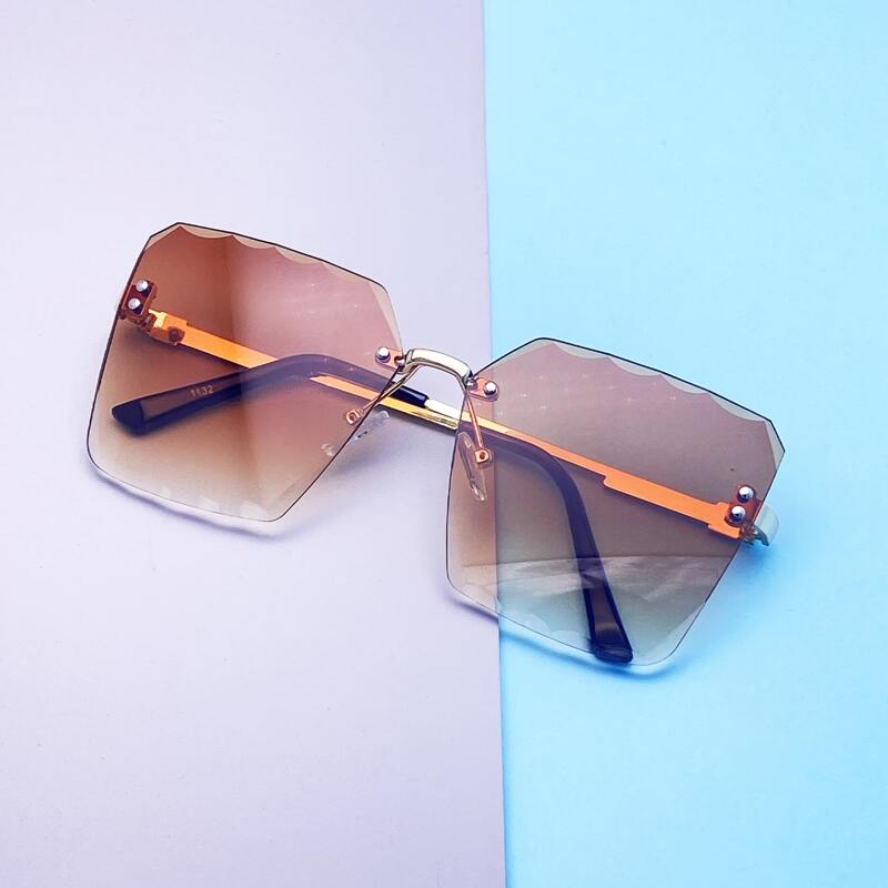 

Rimless Square Frame Sunglasses