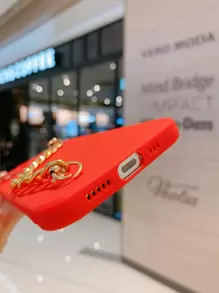 Chain Hand Strap Phone Case - Red - View 3