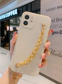 Chain Hand Strap Phone Case - Beige - View 2