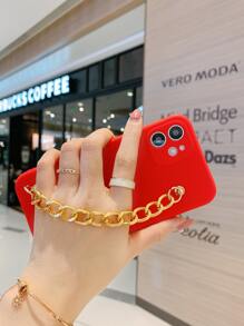 Chain Hand Strap Phone Case - Red - View 5