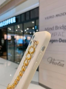 Chain Hand Strap Phone Case - Beige - View 4