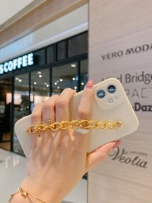 Chain Hand Strap Phone Case - Beige - View 5