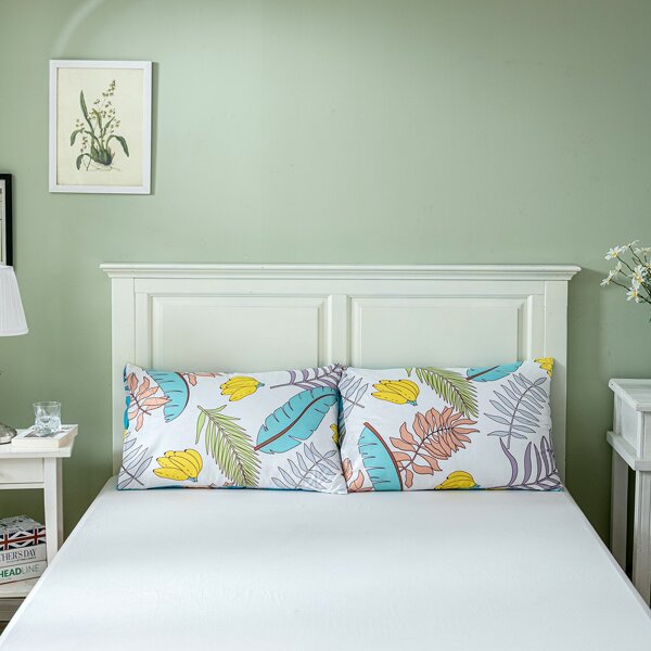

1pair Leaf Print Pillowcase Without Filler, Multicolor