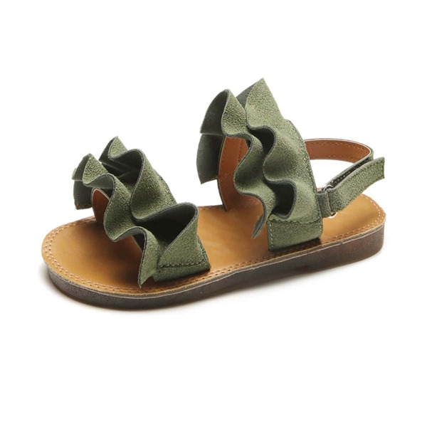 

Toddler Girls Ruffle Design Sandals, Green
