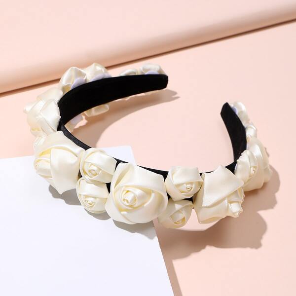 

Flower Decor Hair Hoop, Beige